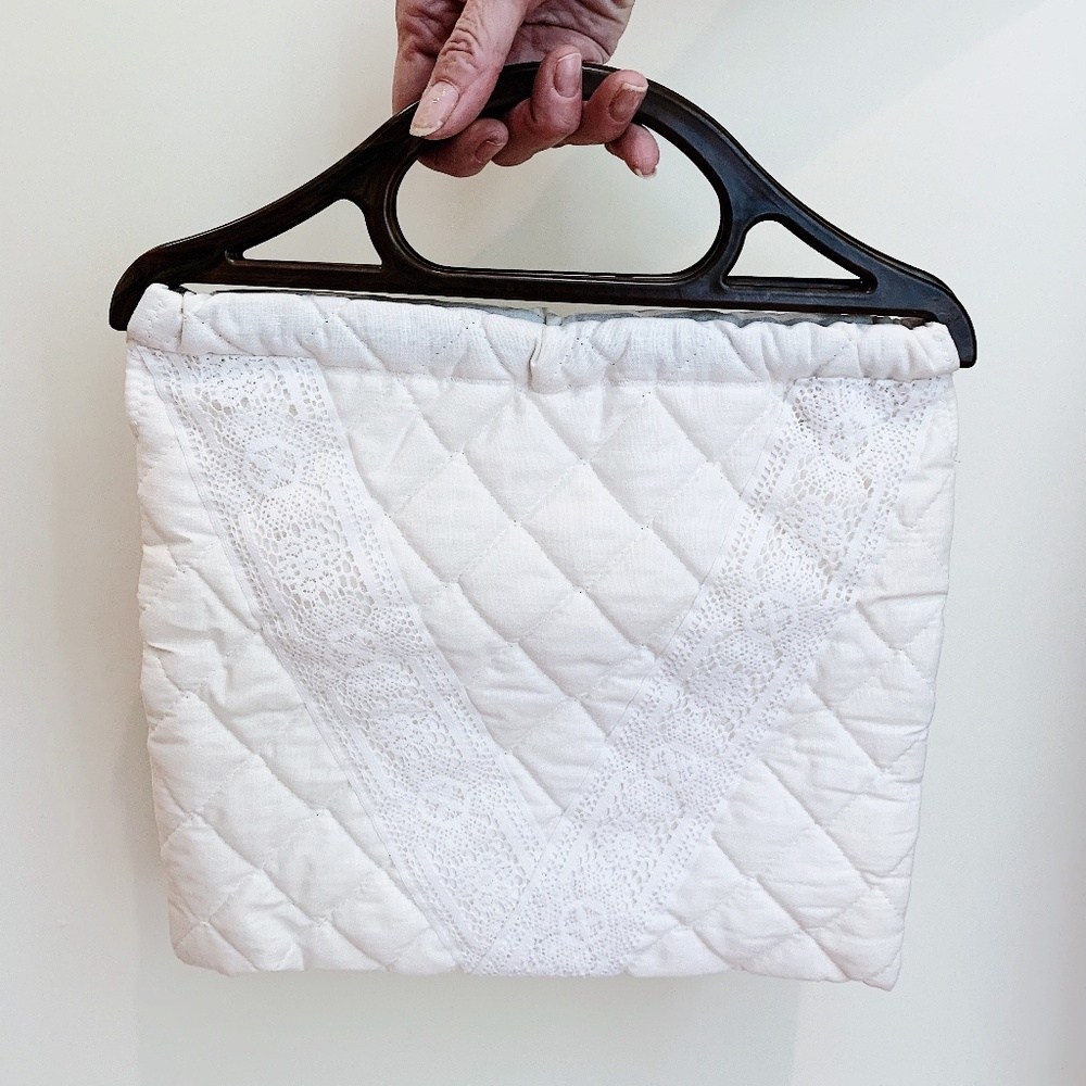 Unique Boho Vintage Quilted and Lace Purse